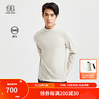 KOLON SPORT/可隆长袖 男子户外休闲运动徒步弹力高领T恤内搭 LHRT3WT605-OT 燕麦灰 170/M