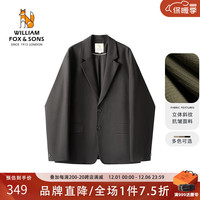 William fox&sons威廉福克斯 男装 经典复古两粒扣时装小西服男宽松百搭西装外套男 黑色 175/L