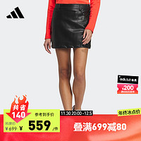 adidas阿迪达斯女装高尔夫半身运动短裙HZ6093 黑色 A/XL
