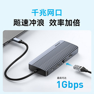 Anker 安克 Type-C拓展坞PD100W快充千兆网口hdmi转接头 通用华为苹果Macbook平板电脑等转换器 十合一