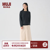 無印良品 MUJI 無印良品 女式 羊毛羊绒 圆领毛衣 长袖针织衫 BA05CC3A 炭灰色 XL