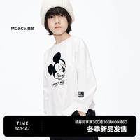 little MO&Co.迪士尼米奇IP little moco童装23冬装男女童纯棉长袖印花T恤 本白色 110/52