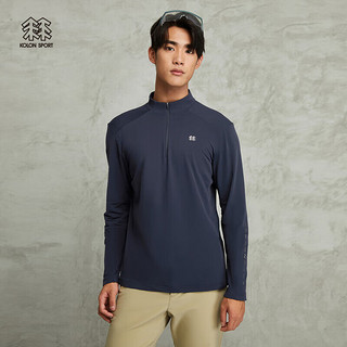 KOLON SPORT可隆长袖T恤男户外运动上衣内搭透湿半拉链长袖 藏蓝NV 190/3XL