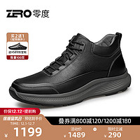 零度Zero男鞋加绒保暖缓震轻便舒适时尚日常休闲马丁靴子 黑色 39