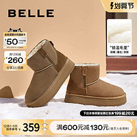 BeLLE 百丽 保暖棉鞋雪地靴女款2023冬新款女靴子加绒厚底短靴B1729DD3预