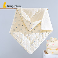 88VIP：Tongtai 童泰 包邮童泰秋冬新生婴儿男女宝宝床品用品薄棉抱毯夹棉抱被婴童盖毯