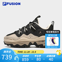 斐乐（FILA）FUSION斐乐女鞋老爹鞋熔岩鞋QD96休闲鞋运动鞋 黑/黄水泥-BC 38