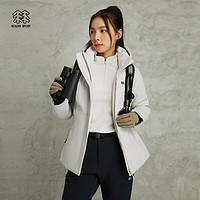 KOLON SPORT可隆女户外鹅绒羽绒服防泼水轻量防风羽绒夹克 杏色PE 180/2XL