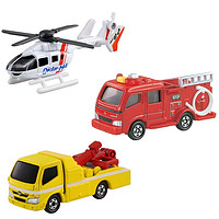 TAKARA TOMY 多美 卡合金车模型救援拖车救急直升机消防救援仿真小汽车男孩玩具