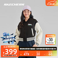 斯凯奇 Skechers女子梭织棒球外套时尚甜美个性图案运动上衣L423W078