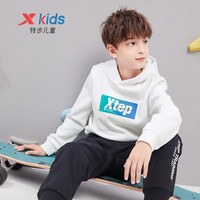 XTEP 特步 童装男童加绒卫衣秋装2022秋冬男大童儿童加厚卫衣上衣套头衫