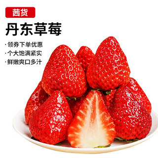 茜货 丹东99红颜奶油草莓水果生鲜巨无霸2斤装 单果30g+源头直发包邮