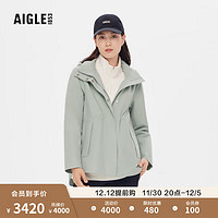 AIGLE艾高秋GORE-TEX防风防雨保暖冲锋衣夹克外套女 蒸汽绿 AQ521 36(160/84A)