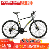 喜德盛（xds）公路自行车JXC200禧玛诺21速碟刹培林平把公路车 雾灰/镭射金 480mm (165-175cm)