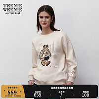 Teenie Weenie小熊加绒卫衣女20大熊圆领套头基础时尚卫衣韩版女 燕麦色 160/S