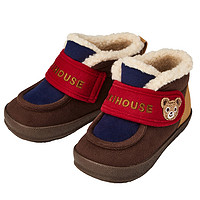 88VIP：MIKI HOUSE MIKIHOUSE儿童棉鞋日本制保暖刺绣加绒防滑童鞋男女童学步冬鞋