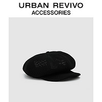 URBAN REVIVO 新款女士配件时尚镂空冷帽AW08BA4N2004 正黑