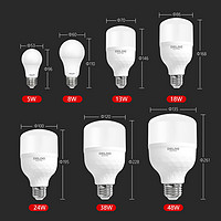 DELIXI 德力西 led灯泡节能家用超亮e27大螺口球泡灯商用单灯光源5瓦超亮