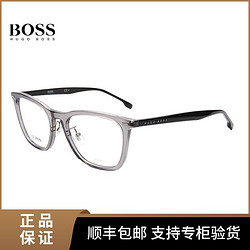 HUGO BOSS 雨果博斯 男女款学生小框眼镜架透明灰色高级简约眼镜框1293F