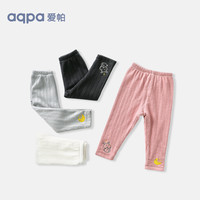 aqpa宝宝法兰绒裤保暖裤秋冬装婴幼儿可开档秋裤加绒裤长裤打底裤