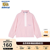 Skechers斯凯奇男女童针织摇粒绒卫衣秋冬保暖防静电儿童服L423K081 草莓奶油粉/01UJ 130cm