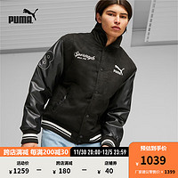 彪马（PUMA）男子运动休闲学院风外套 TEAM VARSITY JACKET 623509 黑色-01 S(170/92A)