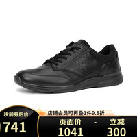 ecco Irving 运动鞋男系带休闲鞋 简约舒适真皮健步鞋 511734 51052-黑色 #43