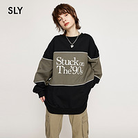 SLY 斯赖 2023冬季新品美式学院风前后两穿拼色卫衣外套030GAA90-2440