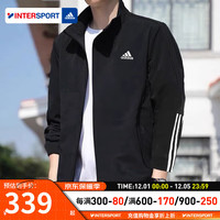 阿迪达斯(adidas)外套男 运动休闲服时尚立领防风衣训练夹克上衣 GV5338/立领针织/三条纹 M/175/96A