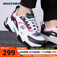 斯凯奇（Skechers）女鞋子 老爹鞋厚底运动休闲鞋潮流时尚二代机甲鞋 WGPK-白色/粉色 35