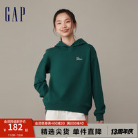 Gap女装冬季2023LOGO碳素软磨抓绒卫衣841068宽松运动上衣 苔藓绿亚洲尺码 175/92A(XL)亚洲尺码