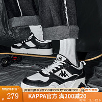 KAPPA卡帕板鞋男鞋2023潮流百搭款休闲鞋轻便运动鞋子男 黑色/韩国白 38