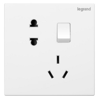 legrand 罗格朗 仕典系列 K8/15/10USL 单控五孔带开关插座 玉兰白