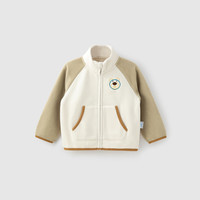 aqpa婴幼儿摇粒绒外套秋冬装儿童保暖上衣宝宝衣服洋气萌 奶茶色 100cm