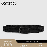 爱步（ECCO）时尚休闲皮带 金属扣织纹理腰带 9105888 黑色910588890000 100cm