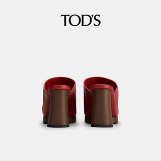 TOD'S 女士皮革厚底高跟穆勒鞋 黑色 36码
