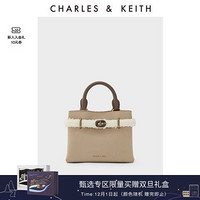 CHARLES & KEITH 圣诞礼物CHARLES&KEITH;咖啡扣带手提包包妈妈包女CK2-30781677-1