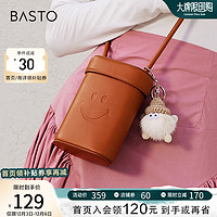 BASTO 百思图 23冬季商场新款卡通迷你水桶包单肩斜挎手机小包女X3156DX3 棕色 F