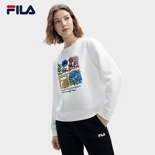 斐乐FILA V&A联名大艺术家卫衣女子针织套头衫运动女装 云菇白-WT 160/80A/S