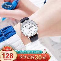迪士尼（Disney）手表女孩简约时尚双日历石英表初中高中生考试手表MK-11639B