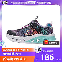 SKECHERS 斯凯奇 儿童运动鞋魔术贴闪灯休闲鞋炫彩女童鞋子302314L