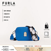 FURLA 芙拉 SLEEK牛皮迷你女士通勤斜挎相機包婚包 藍色