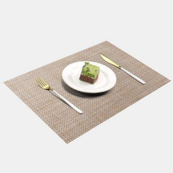 quatrefoil 餐桌垫西餐垫隔热垫锅垫防烫茶几桌布餐盘垫 米黄色 2片装