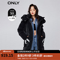 ONLY90白鸭绒保暖可爱中长款立领羽绒服女|123412005 H1Z 黑色BLACK 160/80A/S