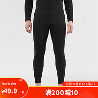 DECATHLON 迪卡侬 男士秋裤速干跑步滑雪运动OVW1黑色M 2456166