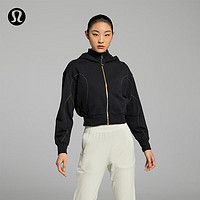 lululemon 丨Gold Stitch 女士半高领连帽衫 LW3FU7S 黑色 S/6