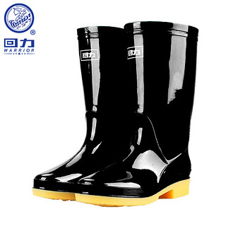 回力雨鞋女时尚户外下雨天防水雨靴水鞋耐磨胶鞋6813黑色中筒37