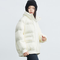 雪中飞 SNOWFLYING 女式时尚羽绒服休闲百搭经典秋冬保暖休闲时尚立领防风短款羽绒服