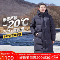 思凯乐(SCALER)羽绒服男户外加厚中长款大鹅绒外套女 黑色-女 S
