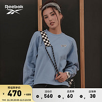 Reebok锐步女子经典圆领针织宽松休闲套头衫卫衣 23FRC304WGB4 A/S